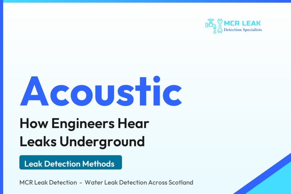 acoustic leak detection - branded MCR Leak Detection guide card