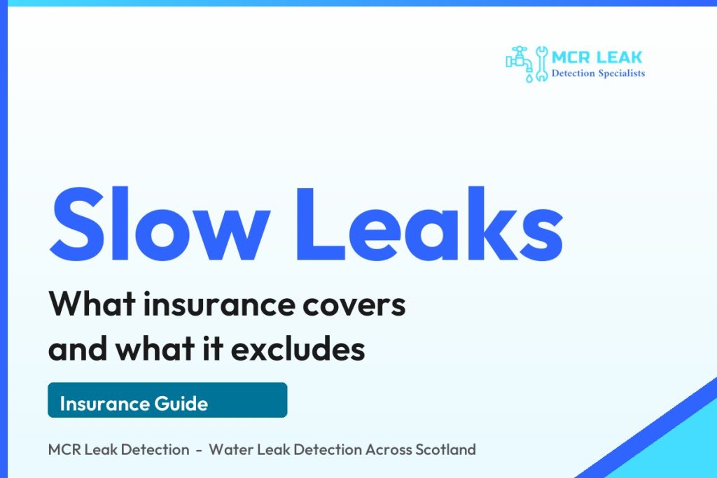 slow water leak insurance - branded MCR Leak Detection guide card