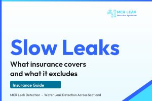 slow water leak insurance - branded MCR Leak Detection guide card