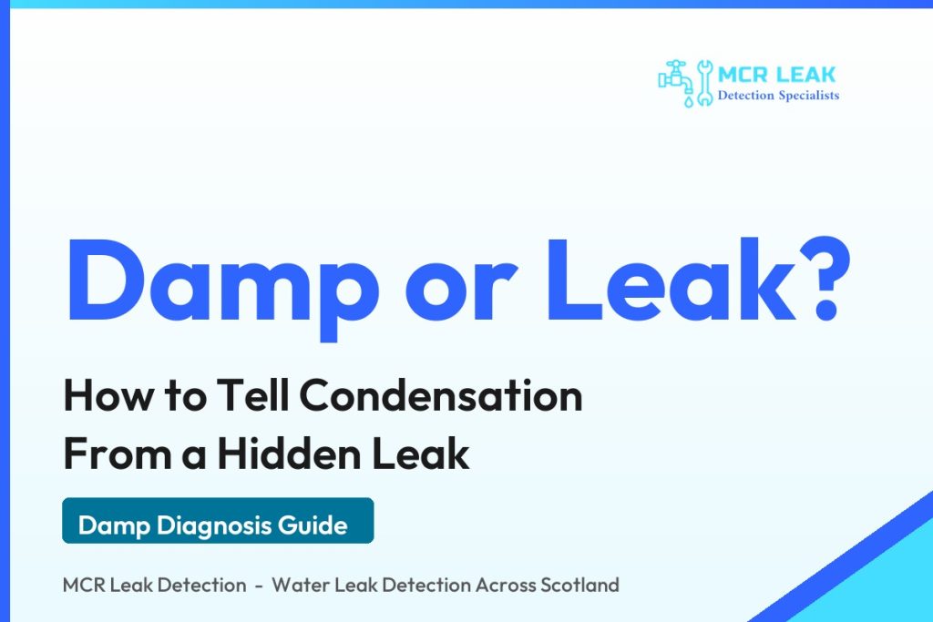 condensation or leak - branded guide graphic (MCR Leak Detection)