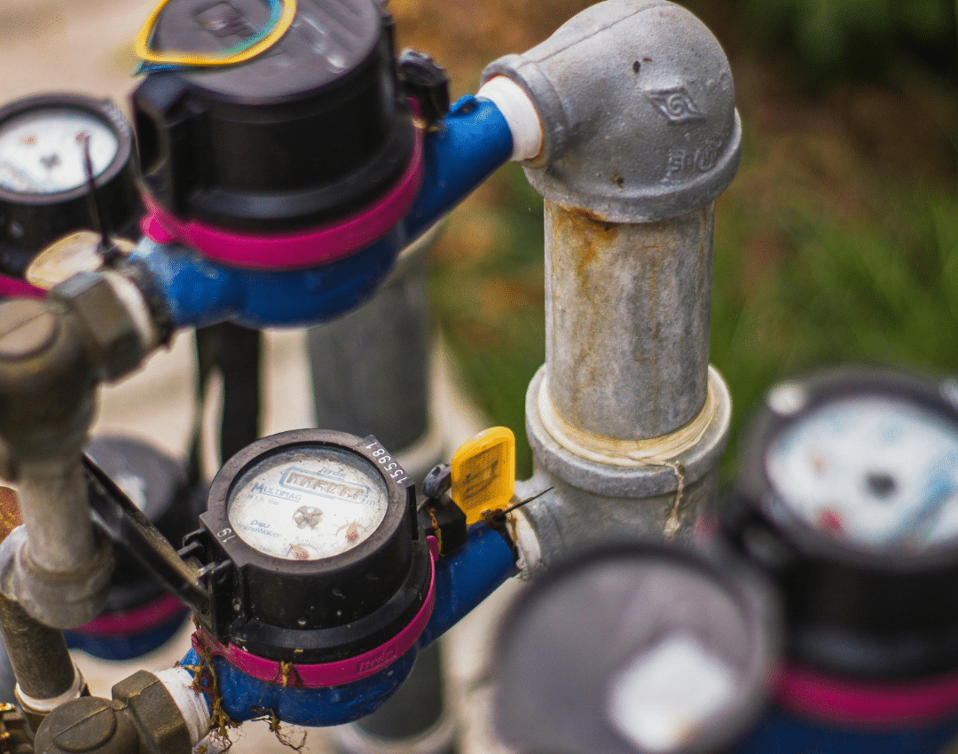 lead pipes scotland - old external water meters and supply pipework at a property boundary (MCR Leak Detection)