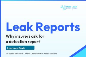 leak detection report insurance - branded MCR Leak Detection guide card