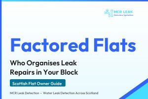 property factor water leak - branded MCR Leak Detection guide card