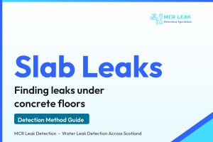 slab leak detection - branded MCR Leak Detection guide card