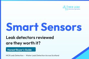 smart water leak detector - branded MCR Leak Detection guide card