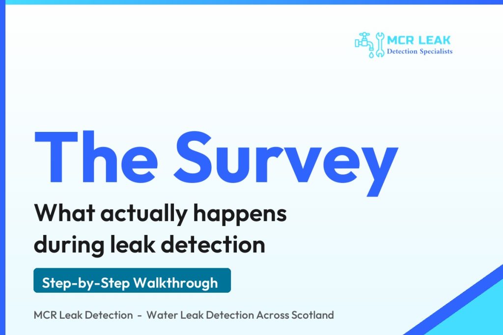 leak detection survey - branded MCR Leak Detection guide card